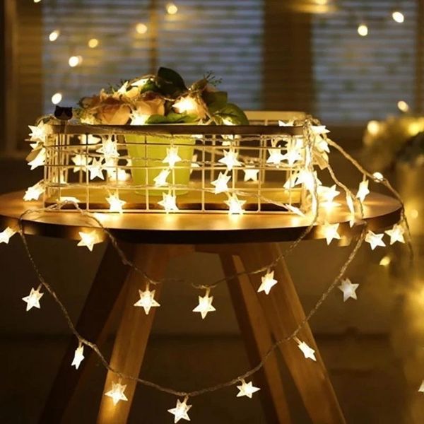

strings year 1.5m 3m 6m 10m star string lights led fairy garland waterproof for christmas wedding home indoor decoration warm white