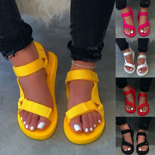 

flat sandals women shoes gladiator open toe buckle soft jelly sandals female casual women's flat platform beach shoes plus size, Black
