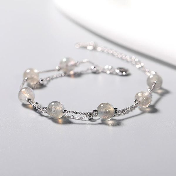 

link, chain korean version of the double-layer simple student girlfriends fresh bracelet tanabata multi-layer moonstone, Black