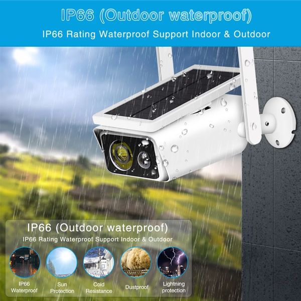 

1080p ip camera outdoor waterproof wireless security solar powered ir motion detection night vision wifi