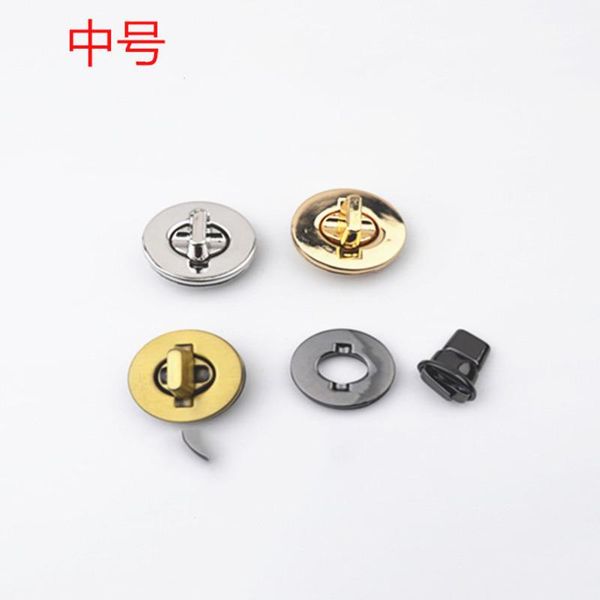 

bag parts & accessories 5pcs metal clasp turn lock diy handbag durable buckle twist purse hardware exquisite egg shape, Black