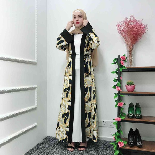 

casual dresses muslim fashion open abaya turkey printed abayas for women dubai cardigan long turkish islam clothing djellaba femme, Black;gray