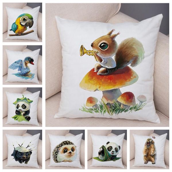 

squirrel panda cushion cover for sofa home children room soft plush pillow case decor cute cartoon pet animal pillowcase 45x45cm cushion/dec