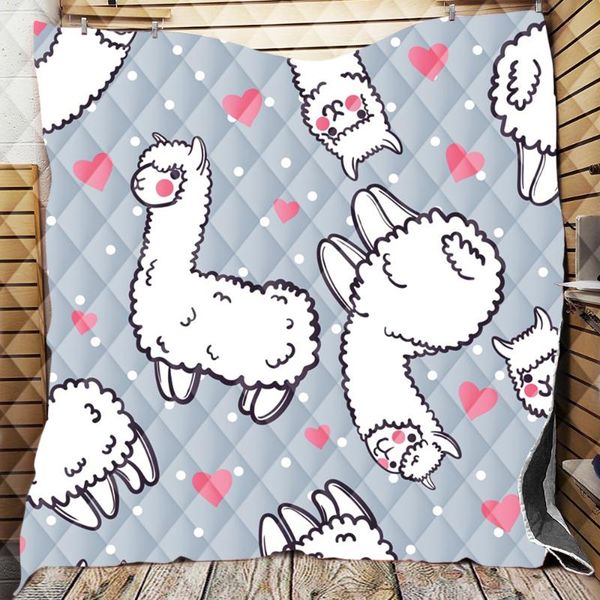 

comforters & sets cute cartoon llama alpaca colorful pastel patterns quilt blanket