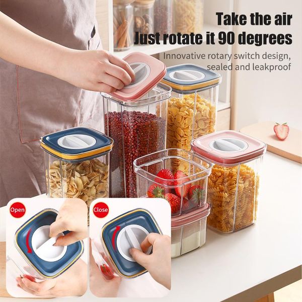 

rotary lock type whole grain kitchen storage box household honey bottle sealed jar bottles & jars