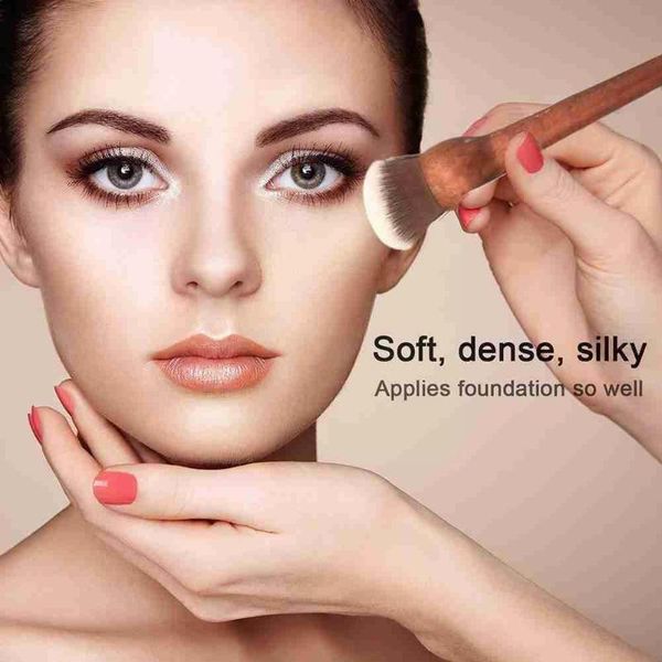 

makeup brushes rounded slant foundation brush natural wood cosmetic beauty face liquid blush cream p8l8