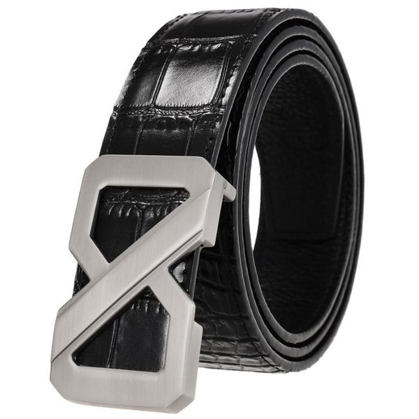 

belts leather for men male plate buckle waistband arrival trousers belt 110-125cm, Black;brown