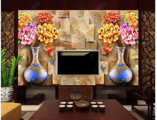 

wallpapers custom po 3d murals modern flower marble background wall papers painting decoration