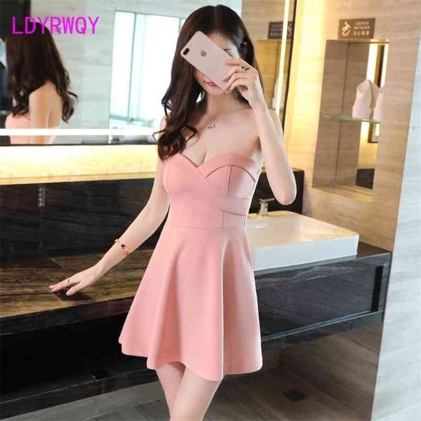 

women's low-cut nightclub wrapped chest slim slimming a smock tube dress v-neck 210416, Black;gray