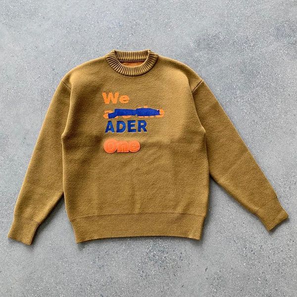 

men's sweaters adererror embroidery letter men sweater 1:1 ader error vintage women hoodie sweatshirts korean knitted clothes, White;black
