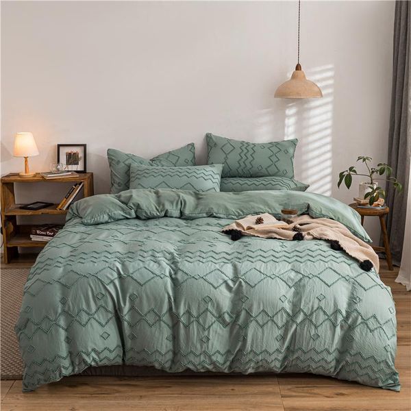 

bedding sets  nordic simple set 3d wave geometric duvet cover solid bedlinen brushed polyester&cotton bedclothes home textile