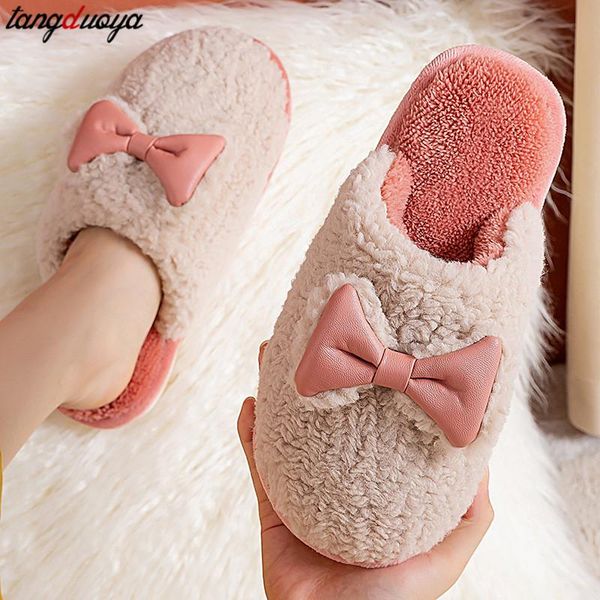 

women cotton home slippers cartoon winter warm indoor outdoor bedroom lovers couples floor shoes anti slip rubber sole, Black