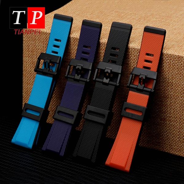 

watch bands silicone band for c-asio /ga-20001a/3a/5a waterproof rubber 24mm strap replace bracelet accessories men, Black;brown