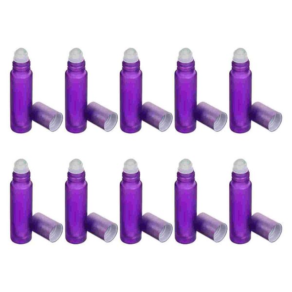 

storage bottles & jars 10pcs 10ml glass roll-on perfume essential oil for travel