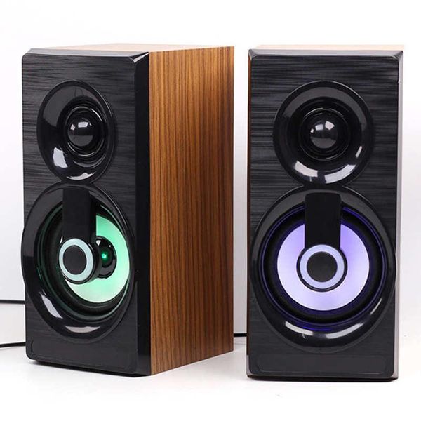 

mini speakers wooden 2.0 multi-media deskspeaker with breathing lights usb lapfor and computers
