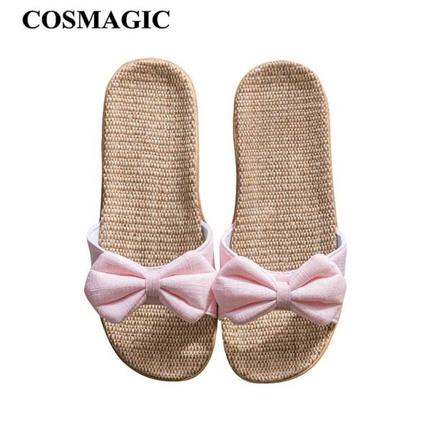 

women home indoor slipper casual house floor sweet bowknot slippers non-slip lightweight family shoe, Black