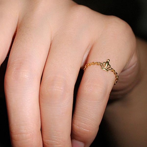 

wedding rings arrival pure 24k yellow gold crown ring lady's link, Slivery;golden