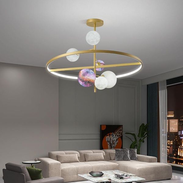 

pendant lamps zc-ecc nordic creative chandelier post-modern glass living room bedroom study net red dining light g9