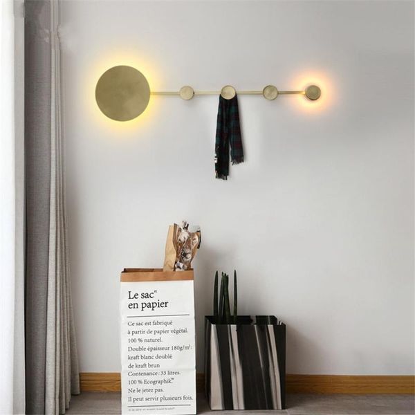

wall lamps nordic all-copper hook bronze bedroom living room into sconce lights cloakroom hanger deco furniture fixtures