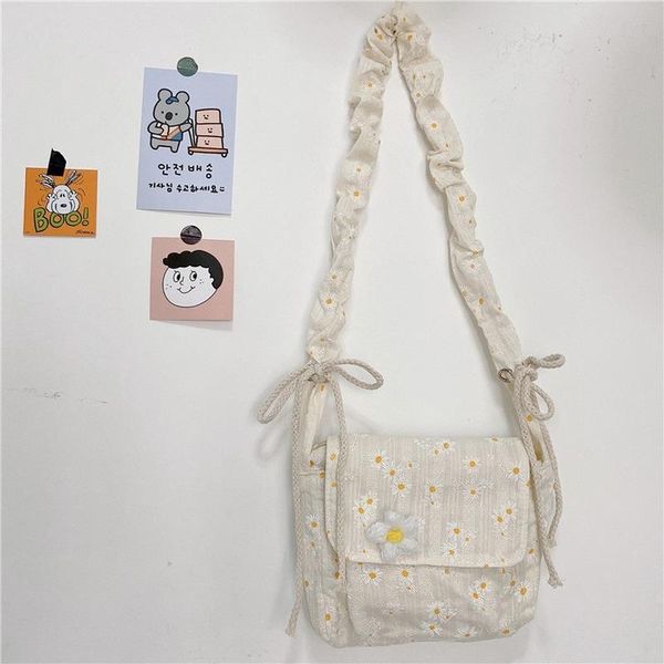 

evening bags variety of styles small fresh daisy canvas bag women's home large-capacity shoulder cute student book thin cloth purse