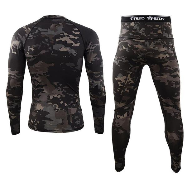 

men's thermal underwear men suits spring autumn winter thermo long sleeve johns for male fitness quick dry shirt + bottom sets t5, Black;white