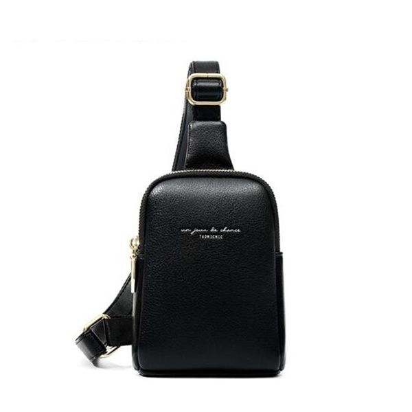 

leather chest bag women shoulder waterproof sports crossbody multi-compartment chestbag for female waist bags