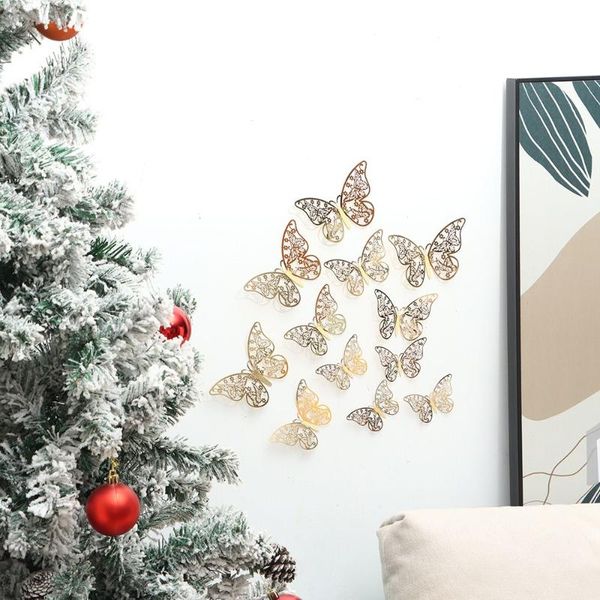 

christmas decorations diy metal texture hollow-out colorful wedding ornament xmas butterfly baubles tree party decor