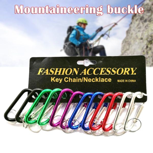 

cords, slings and webbing 2pcs 7#d-shaped aluminum alloy carabiner clip without lock spring snap buckle for outdoors harness key ring edf88