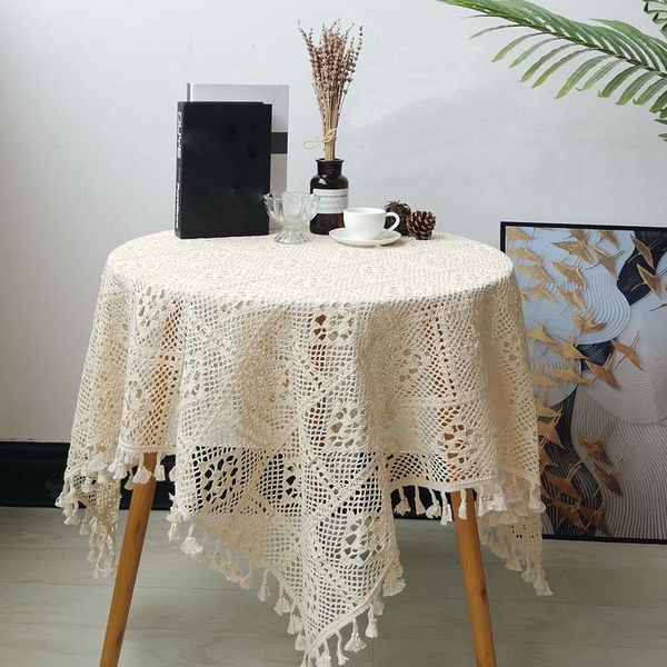 

table cloth hollow decorative cover lace tablecloth classical elegance dining mantel mesa nappe cotton nordic 55/85/100/110cm 1pc