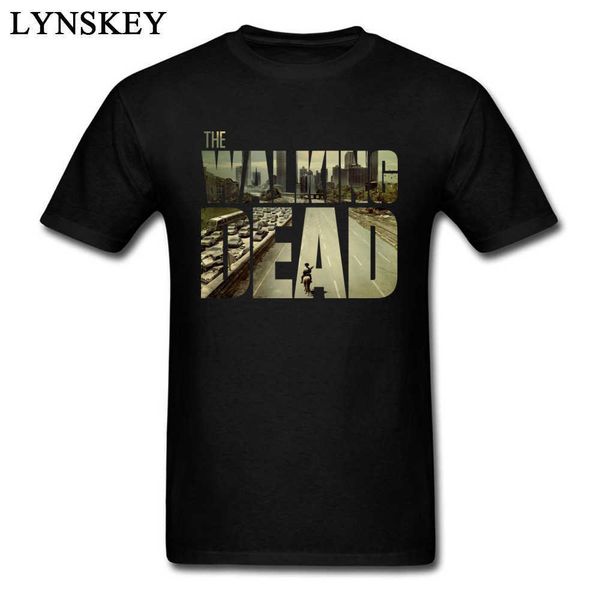 Walking Dead Funky Футболка Человек с коротким рукавом хлопка Teeshirt Индивидуальный Лучший парня Cool Black 210629
