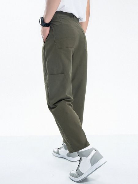 

men slant pocket pants n6xu#, Black