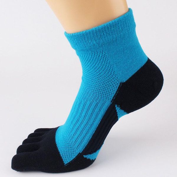 

sports socks men breathable deodorant sweat absorbent cotton five toe running cycling workout fitness sock, Black