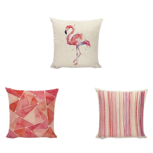 

sell well flower birds cushion cover 45x45cm palm leaves flamingo cactus soft pillow cases covers bedroom sofa decoration cushion/decorative