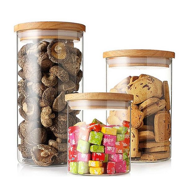 

storage bottles & jars glass sealed jar kitchen tea with cover high borosilicate