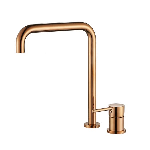 

bathroom sink faucets luxury rose gold two holes cold and basin deck mounted all brass bathtub is44
