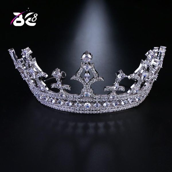 

hair clips & barrettes be 8 big tiaras and crown for bridal cz pave engagement headband accessories party gifts coroa de noiva h142, Golden;silver