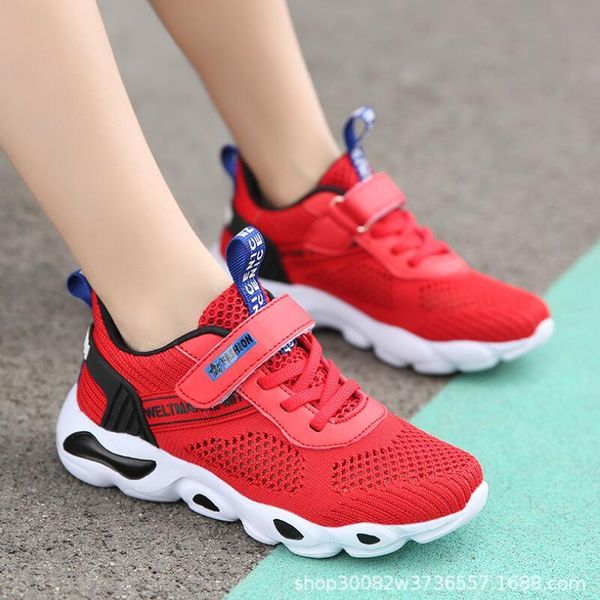 

boy's shoes mesh breathable woven sandals summer children's sports lightweight running non-slip children sneakers, Black;red