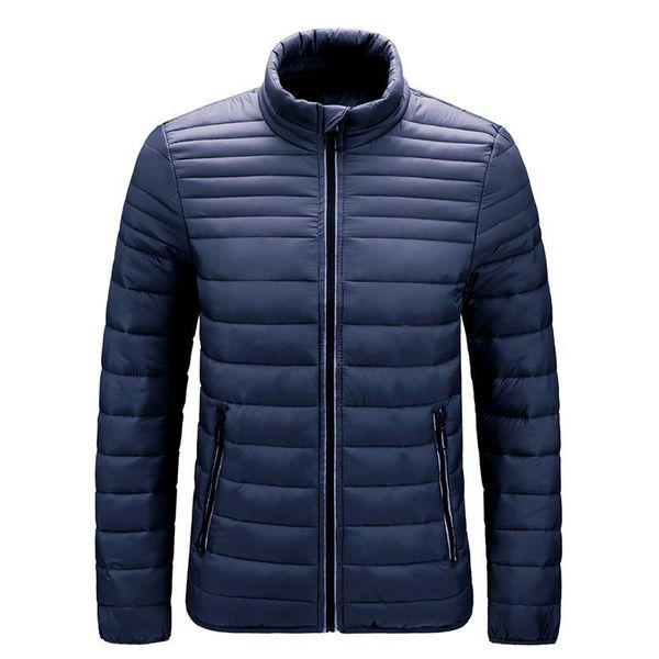 

Men's Down & Parkas Mens Parka Coat Winter Cotton Fashion Jackets Male Solid Slim Stand Collar Puffer Casual Windbreak Warm Outwear VGET, Black