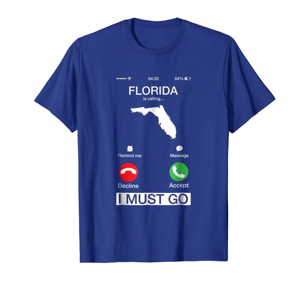 

florida is calling and i must go funny phone screen t-shirt, White;black