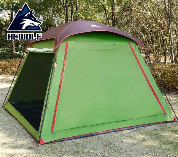 

hewolf outdoor camping tent double breathable layer big space 5-8 persons beach sunscreen rainproof windproof tents and shelters