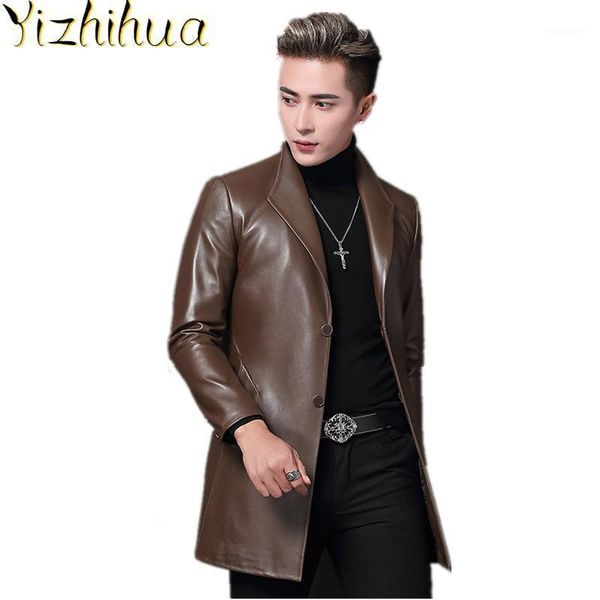

men's leather & faux azazel genuine jacket spring autumn men real sheepskin coat for blazers trench coats t-68-8009 my2048, Black