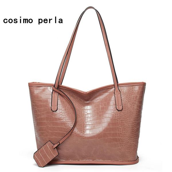 

evening bags vintage alligator pattern pink tote handbags pu leather women shoulder and purses european large shopping work bag