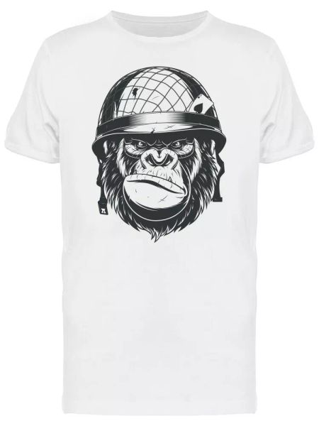 

smirking gorilla soldier tee men's -image by shutterstock, White;black