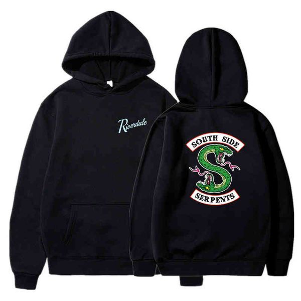 

hoodie men women south side serpents harajuku riverdale southside boys girls oversize sweatshirts pullover hoodi, Black