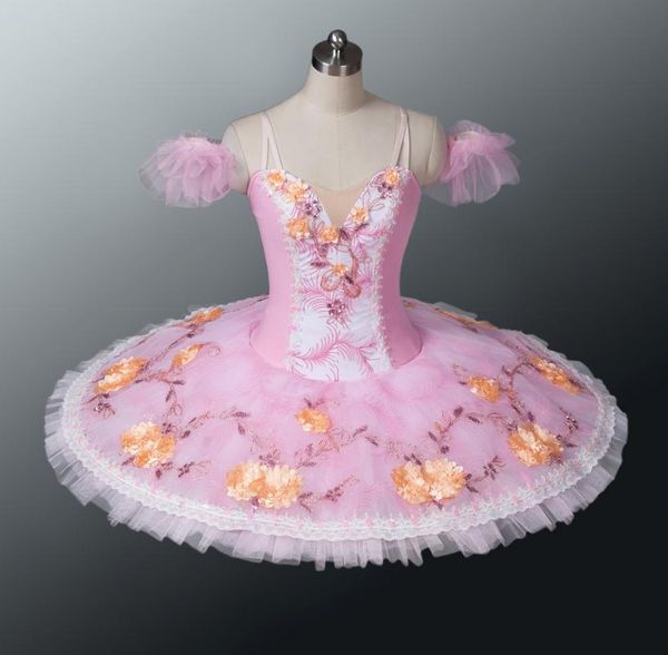 

beautiful pink girls classical ballet tutu stage wear, Black;red