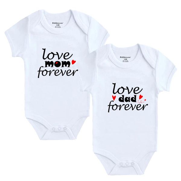 

rompers love mom/dad forever letter printing born pregnancy announcement boys girls romper short sleeve casual infant baby clothes, Blue