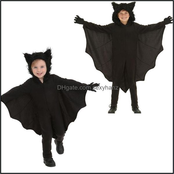 

theme & apparel halloween animal cospaly kids black bat vampire costumes for children boy gril cosplay costume jumpsuit rf0186 drop delivery, Black;red
