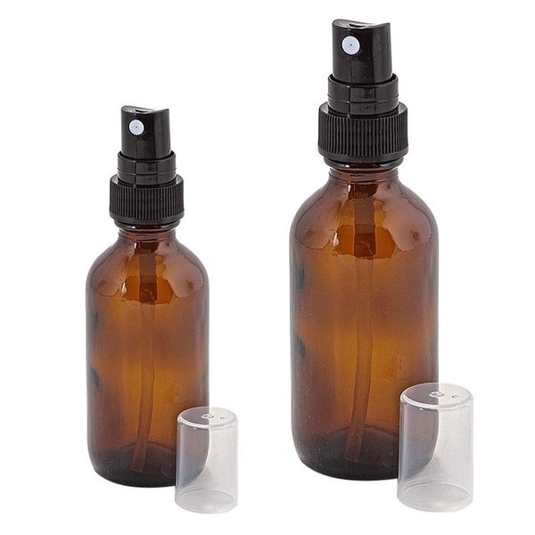 

storage bottles & jars amber glass spray bottle with black atomiser sprays,refillable container for essential oil / use