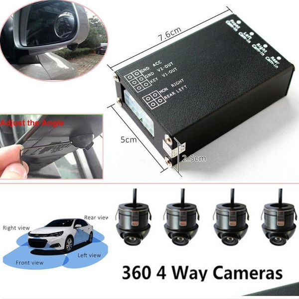 

car rear view cameras& parking sensors 360Â° bird panoramic system 4 camera dvr recording