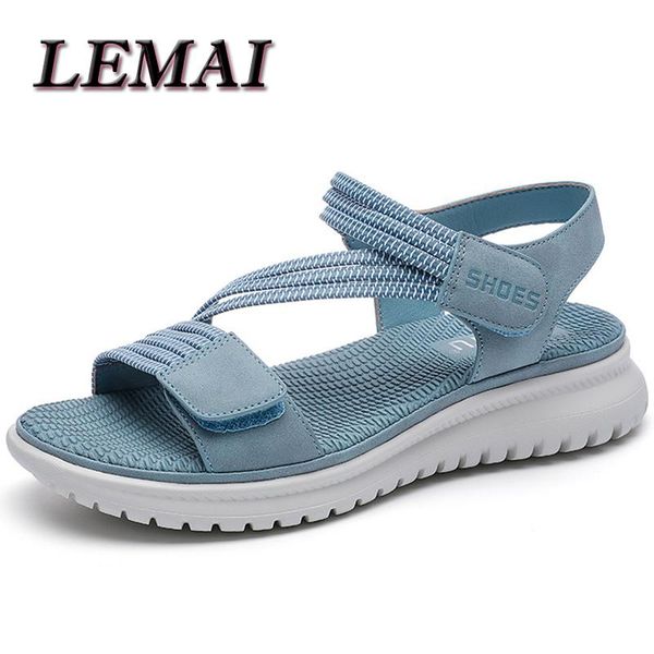 

sandals women fashion hook & loop round female shoes casual outdoor summer woman plus size 35-42, Black